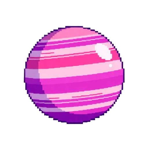 Pink ringed planet